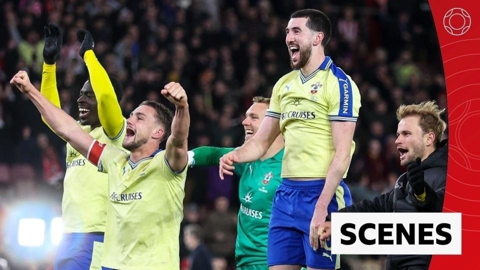 Full-time scenes as Southampton beat Arsenal in FA Cup